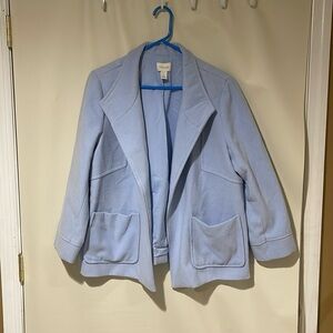 Chico’s Women’s Light Blue Color Jacket With Two Front Pockets Size 2/La…